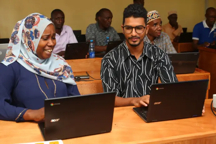 Deputy principal with Samir at Shikaadabu Secondary School